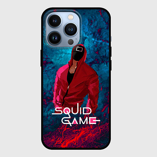 Чехол iPhone 13 Pro Сериал Squid game Игра в кальмара / 3D-Черный – фото 1