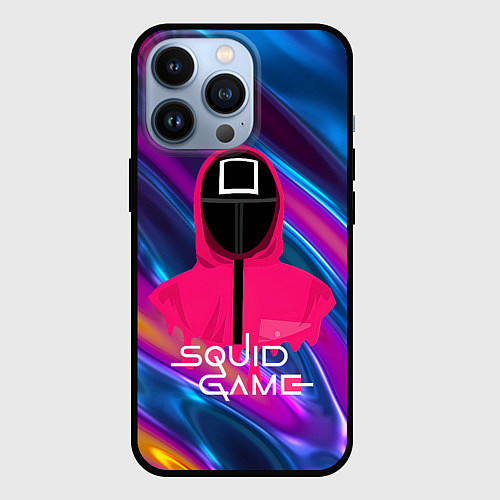 Чехол iPhone 13 Pro Игра в кальмара - переливающийся фон / 3D-Черный – фото 1