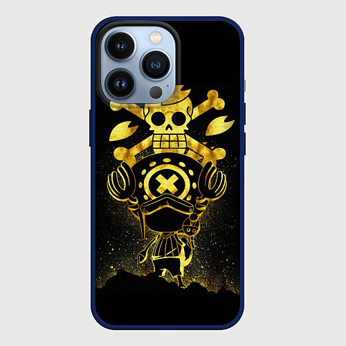 Чехол iPhone 13 Pro ONE PIECE ВАН ПИС GOLDEN / 3D-Тёмно-синий – фото 1