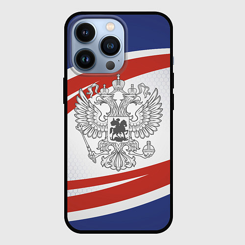 Чехол iPhone 13 Pro Герб России / 3D-Черный – фото 1