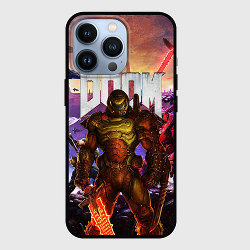 Чехол iPhone 13 Pro DOOM ETERNAL ДУМ БИТВА В АДУ / 3D-Черный – фото 1