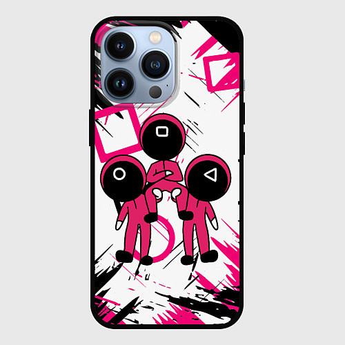 Чехол iPhone 13 Pro Игра в кальмара Squid Game / 3D-Черный – фото 1