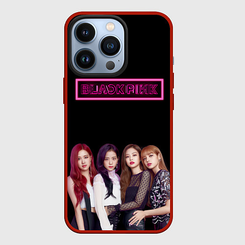 Чехол iPhone 13 Pro BLACKPINK NEON / 3D-Красный – фото 1