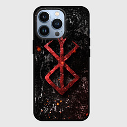 Чехол iPhone 13 Pro BERSERK LOGO GRUNGE RED