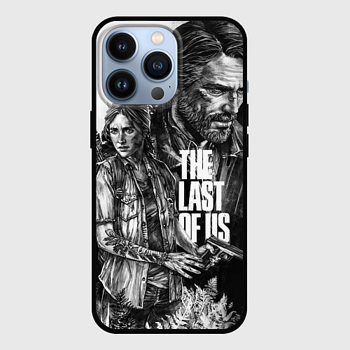 Чехол iPhone 13 Pro THE LAST OF US ЧЁРНО БЕЛЫЙ / 3D-Черный – фото 1