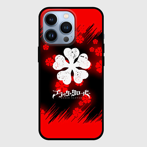 Чехол iPhone 13 Pro Чёрный клевер: Освещение / 3D-Черный – фото 1