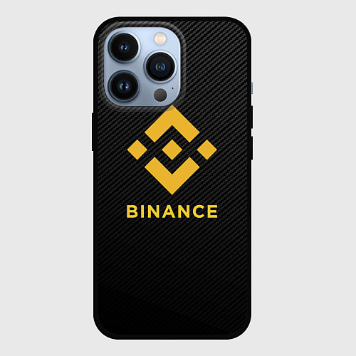 Чехол iPhone 13 Pro БИНАНС ЛОГО CARBON BINANCE LOGO / 3D-Черный – фото 1