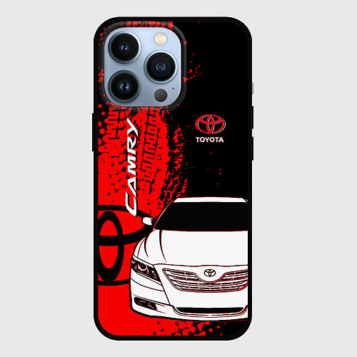 Чехол iPhone 13 Pro Camry Toyota glitch / 3D-Черный – фото 1