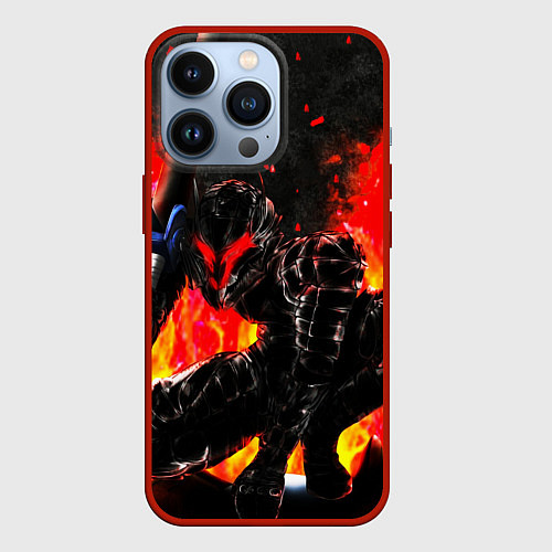 Чехол iPhone 13 Pro БЕРСЕРК ОГНЕННЫЙ BERSERK / 3D-Красный – фото 1