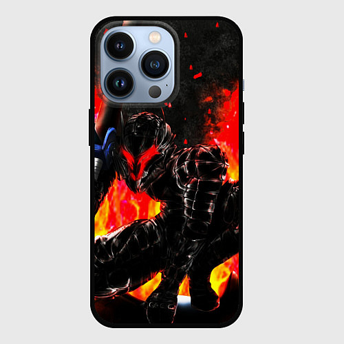 Чехол iPhone 13 Pro БЕРСЕРК ОГНЕННЫЙ BERSERK / 3D-Черный – фото 1