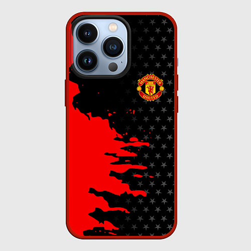 Чехол iPhone 13 Pro МАНЧЕСТЕР ЮНАЙТЕД FCMU MANCHESTER UNITED RED DEVIL / 3D-Красный – фото 1