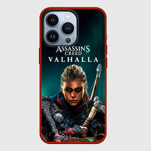 Чехол iPhone 13 Pro Assassins Creed, Valhalla / 3D-Красный – фото 1