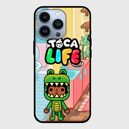 Чехол iPhone 13 Pro Toca Life: Crocodile / 3D-Черный – фото 1