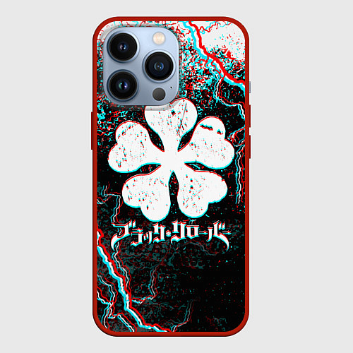 Чехол iPhone 13 Pro BLACK CLOVER GLITCHF FLASHES / 3D-Красный – фото 1