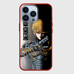 Чехол для iPhone 13 Pro Металлическое тело Геноса One Punch-Man, цвет: 3D-красный