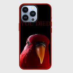 Чехол для iPhone 13 Pro Красный попугай Red parrot, цвет: 3D-красный