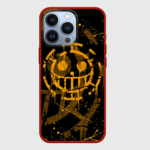 Чехол iPhone 13 Pro ВАН ПИС ПИРАТЫ ЖЁЛТЫЙ ЛОГО / 3D-Красный – фото 1