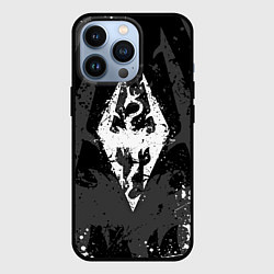 Чехол для iPhone 13 Pro TES DRAGON WHITE LOGO БРЫЗГИ КРАСОК, цвет: 3D-черный