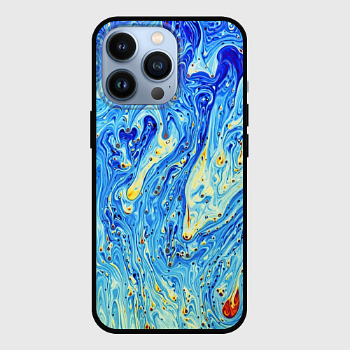 Чехол iPhone 13 Pro Сползающие краски / 3D-Черный – фото 1