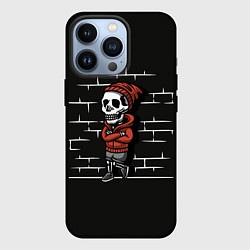 Чехол для iPhone 13 Pro Скелет у стены, цвет: 3D-черный