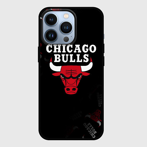 Чехол iPhone 13 Pro ЧИКАГО БУЛЛС БЫКИ CHICAGO BULLS / 3D-Черный – фото 1