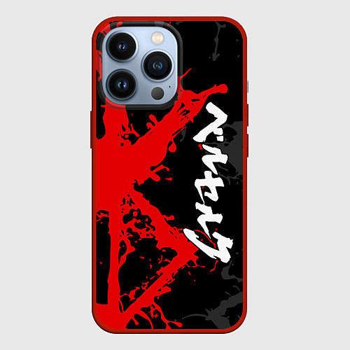 Чехол iPhone 13 Pro БЕРСЕРК КРАСНОЕ КЛЕЙМО ИЕРОЛГИФЫ / 3D-Красный – фото 1