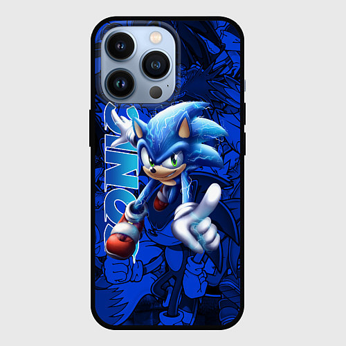 Чехол iPhone 13 Pro SONIC LOGO СОНИК ЛОГО / 3D-Черный – фото 1