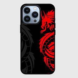 Чехол для iPhone 13 Pro КРАСНЫЙ ДРАКОН ТАТУ RED DRAGON TATTOO, цвет: 3D-черный