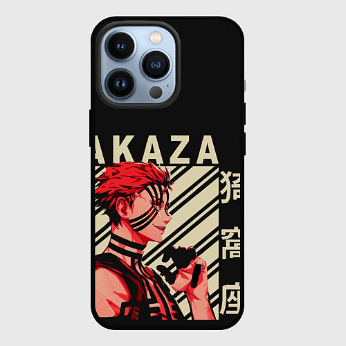 Чехол iPhone 13 Pro Клинок демонов Akaza / 3D-Черный – фото 1