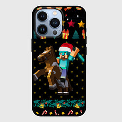 Чехол iPhone 13 Pro Новогодний Майнкрафт, Minecraft