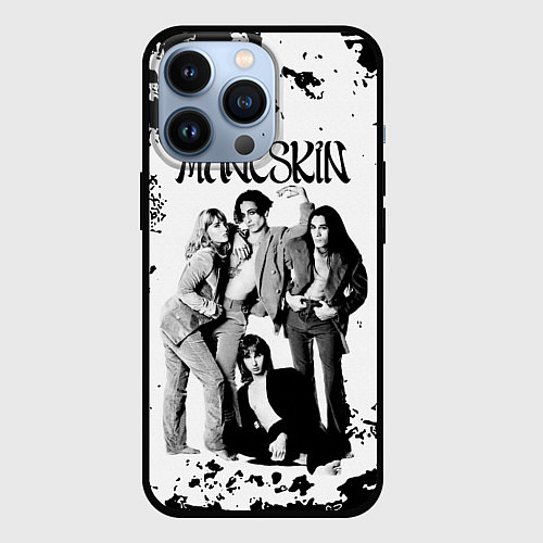 Чехол iPhone 13 Pro Maneskin Монэскин, рок - группа / 3D-Черный – фото 1
