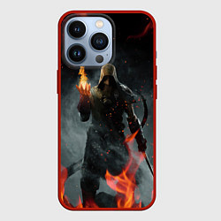 Чехол для iPhone 13 Pro TES SKYRIM DOVAHKIN FLAME ДРАКОНОРОЖДЕННЫЙ, цвет: 3D-красный