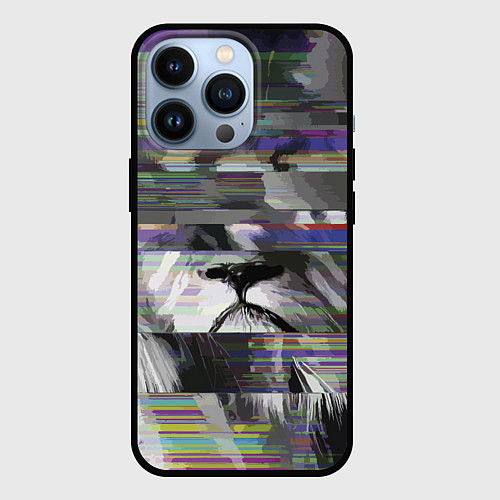 Чехол iPhone 13 Pro Glitch lion 2020 / 3D-Черный – фото 1