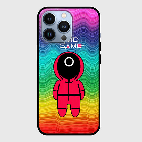 Чехол iPhone 13 Pro Игра в кальмара радуга / 3D-Черный – фото 1