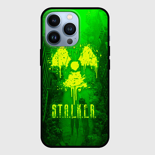 Чехол iPhone 13 Pro STALKER LOGO RADIATOIN NEON TOXIC / 3D-Черный – фото 1