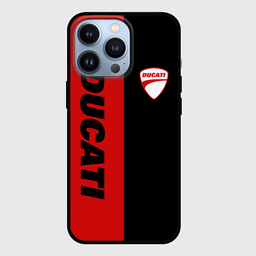 Чехол iPhone 13 Pro DUCATI BLACK RED BACKGROUND / 3D-Черный – фото 1