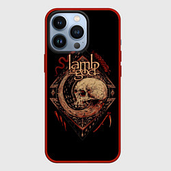 Чехол для iPhone 13 Pro LOG Skull, цвет: 3D-красный