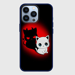 Чехол для iPhone 13 Pro КОТИК ДЬЯВОЛ KITTY DEVIL, цвет: 3D-тёмно-синий