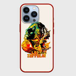 Чехол для iPhone 13 Pro Группа Led Zeppelin арт, цвет: 3D-красный