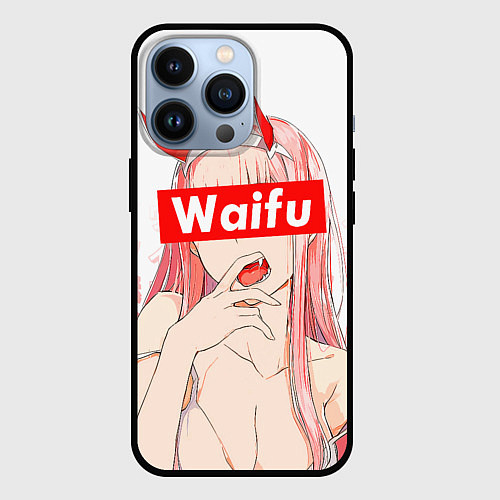Чехол iPhone 13 Pro Waifu -02 Darling in the Franxx / 3D-Черный – фото 1