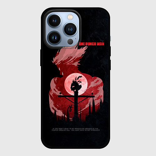 Чехол iPhone 13 Pro One Punch-Man эпичный Гароу / 3D-Черный – фото 1