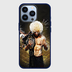 Чехол для iPhone 13 Pro Хабиб Нурмагомедов с орлом, цвет: 3D-тёмно-синий