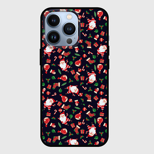 Чехол iPhone 13 Pro Christmas Santa / 3D-Черный – фото 1