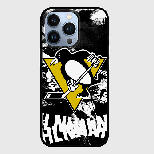 Чехол iPhone 13 Pro Питтсбург Пингвинз Pittsburgh Penguins / 3D-Черный – фото 1