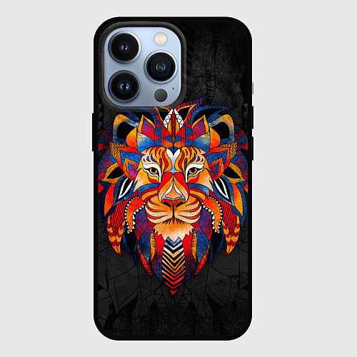 Чехол iPhone 13 Pro CALM LION / 3D-Черный – фото 1