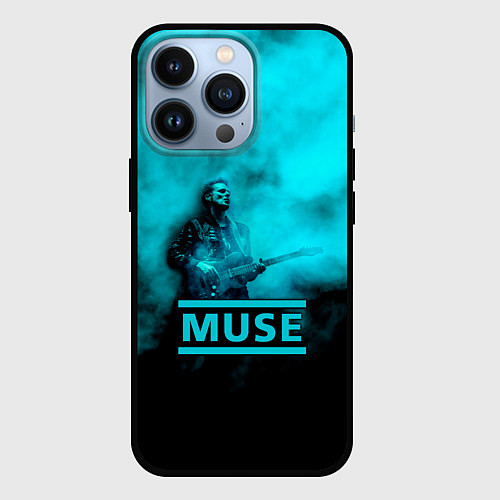 Чехол iPhone 13 Pro Мэттью Беллами бирюзовый туман Muse / 3D-Черный – фото 1