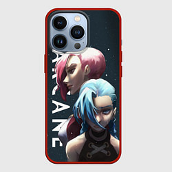 Чехол для iPhone 13 Pro Vi and Jinx, цвет: 3D-красный