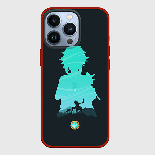 Чехол iPhone 13 Pro Xiao Сяо Genshin Impact / 3D-Красный – фото 1