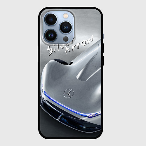 Чехол iPhone 13 Pro Mercedes-Benz EQ Silver Arrow Concept / 3D-Черный – фото 1