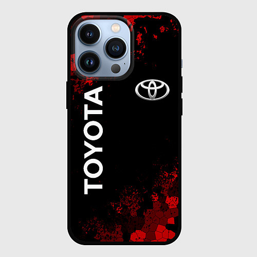 Чехол iPhone 13 Pro TOYOTA MILITARY PIXEL BLACK RED / 3D-Черный – фото 1